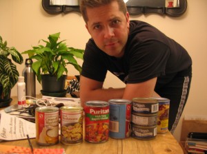 Trevor Wallace with his food donation